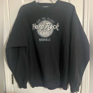 Vintage 90s Hard Rock Cafe Nashville TN crewneck sweatshirt black size m
